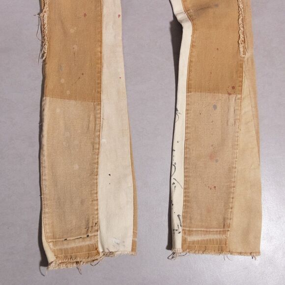 Valabasas Carpenter Stacked Flared Splatter Distressed Brown Jeans Men's 31x35 - Picture 6 of 8